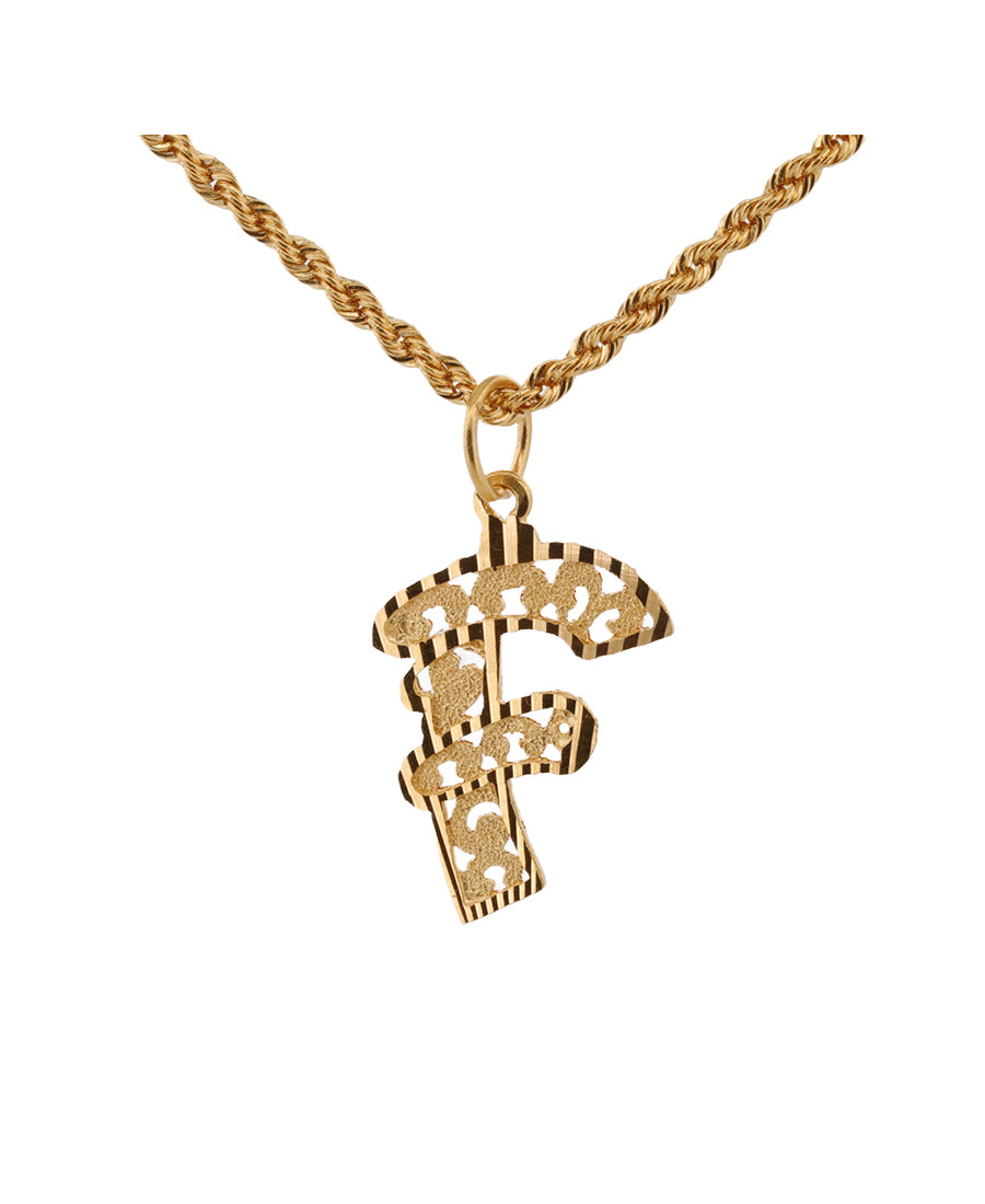 Gold Letter "F" Pendant Necklace – 1.23g | Bigeasy Jewellers